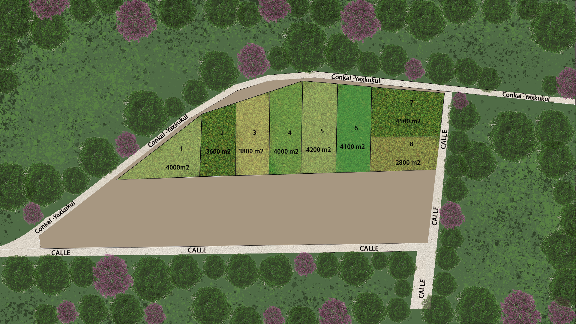 Plano de lotes Nueva Pradera Yaxkukul